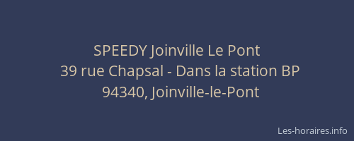 SPEEDY Joinville Le Pont
