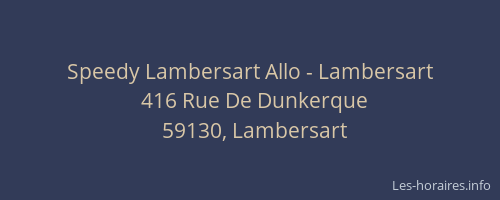 Speedy Lambersart Allo - Lambersart