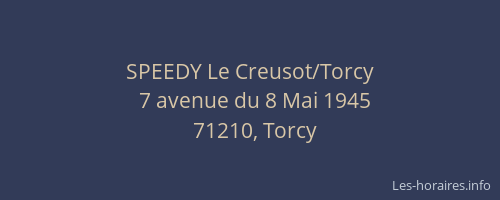 SPEEDY Le Creusot/Torcy