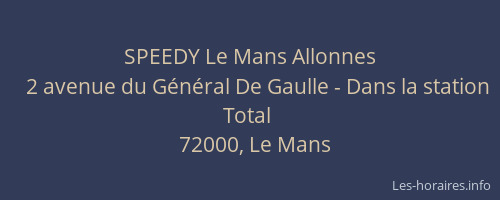 SPEEDY Le Mans Allonnes