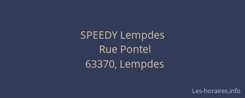 SPEEDY Lempdes
