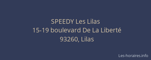 SPEEDY Les Lilas