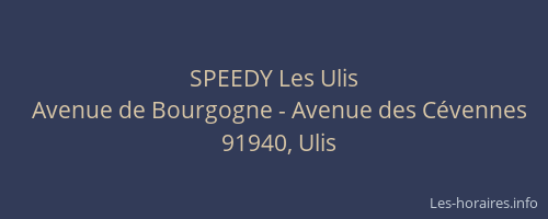 SPEEDY Les Ulis