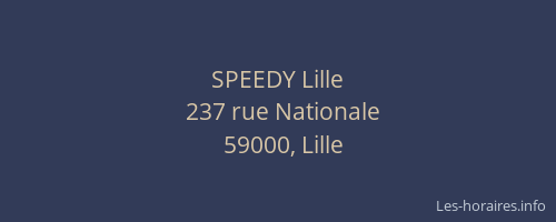SPEEDY Lille