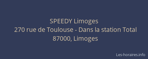 SPEEDY Limoges
