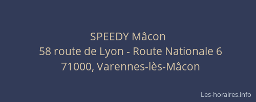 SPEEDY Mâcon