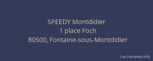 SPEEDY Montdidier