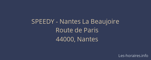 SPEEDY - Nantes La Beaujoire