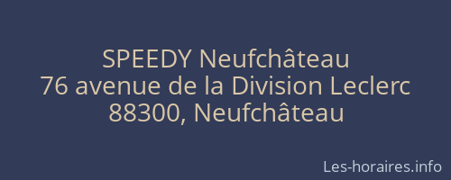SPEEDY Neufchâteau
