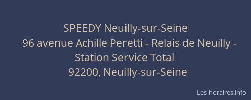SPEEDY Neuilly-sur-Seine