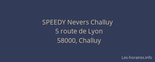 SPEEDY Nevers Challuy