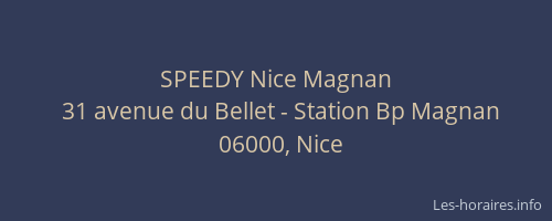 SPEEDY Nice Magnan
