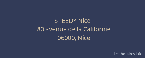 SPEEDY Nice