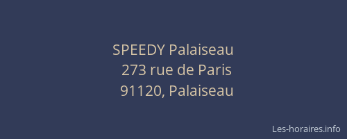 SPEEDY Palaiseau