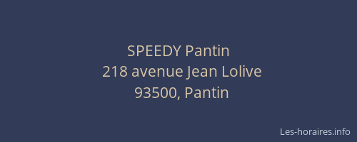 SPEEDY Pantin