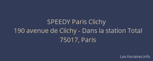 SPEEDY Paris Clichy