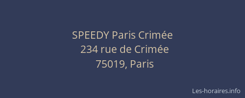 SPEEDY Paris Crimée