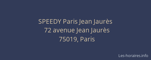 SPEEDY Paris Jean Jaurès