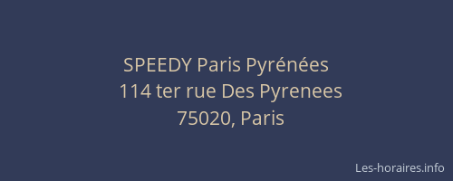 SPEEDY Paris Pyrénées