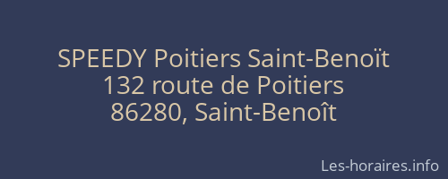 SPEEDY Poitiers Saint-Benoït