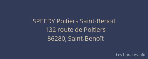 SPEEDY Poitiers Saint-Benoït