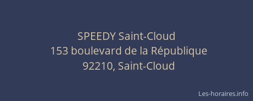 SPEEDY Saint-Cloud