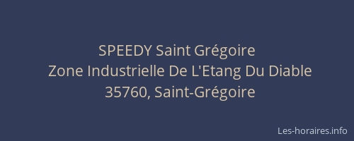 SPEEDY Saint Grégoire