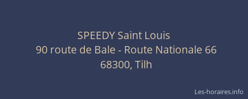 SPEEDY Saint Louis