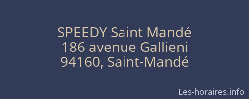 SPEEDY Saint Mandé