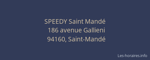 SPEEDY Saint Mandé