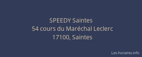 SPEEDY Saintes
