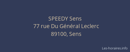 SPEEDY Sens