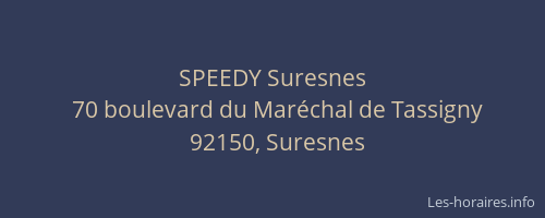 SPEEDY Suresnes