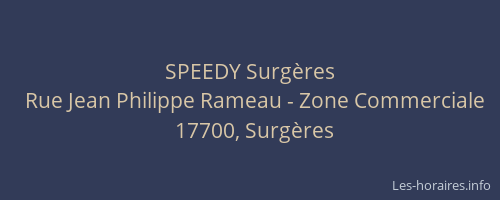 SPEEDY Surg&egrave;res