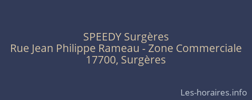 SPEEDY Surgères