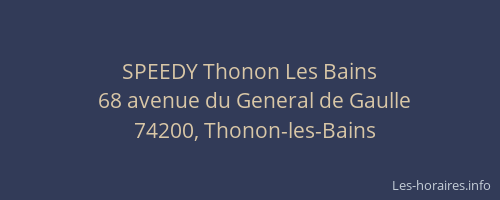 SPEEDY Thonon Les Bains