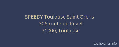 SPEEDY Toulouse Saint Orens