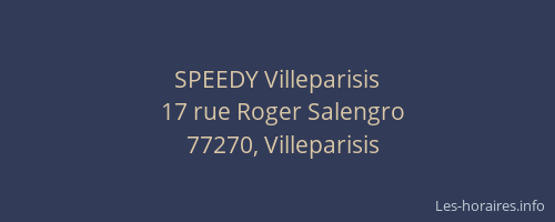 SPEEDY Villeparisis
