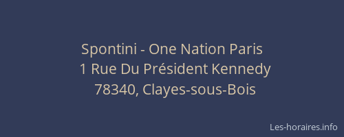 Spontini - One Nation Paris