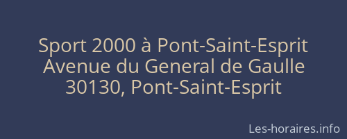 Sport 2000 à Pont-Saint-Esprit