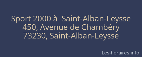 Sport 2000 à  Saint-Alban-Leysse