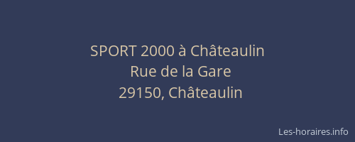 SPORT 2000 &agrave; Ch&acirc;teaulin