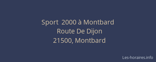 Sport  2000 &agrave; Montbard