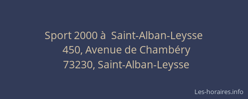 Sport 2000 à  Saint-Alban-Leysse