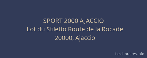 SPORT 2000 AJACCIO