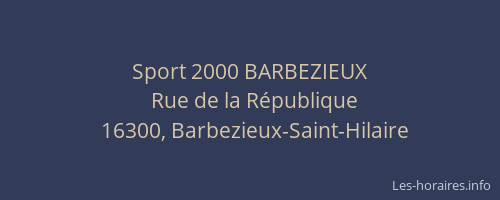 Sport 2000 BARBEZIEUX