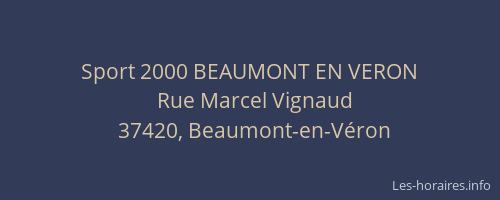 Sport 2000 BEAUMONT EN VERON