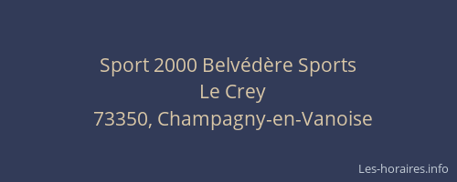 Sport 2000 Belvédère Sports