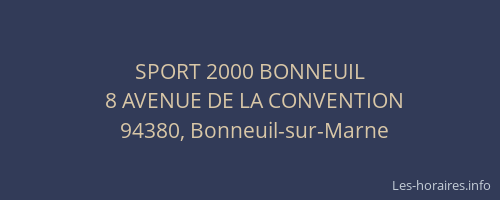 SPORT 2000 BONNEUIL