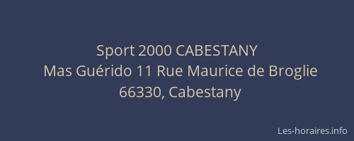 Sport 2000 CABESTANY